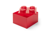 Børneværelse - LEGO Storage Brick 4 Top Lid Translucent Red - 40090804