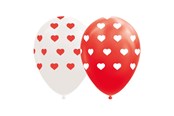 Legetøj - Globos Balloons Hearts Red/White 30cm 8pcs. - 1129011