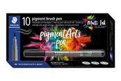 Skrive- og Tegneværktøjer - Staedtler BRUSH PIGMENT PEN, ÆSKE 10 STK, VARM GRÅ - 371-84