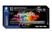 Skrive- og Tegneværktøjer - Staedtler BRUSH PIGMENT PEN, ÆSKE 10 STK, ELFENBEN - 371-107