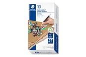 Skrive- og Tegneværktøjer - Staedtler LUMOCOLOR PAINTMARKER 10 stk SØLV - 349-81