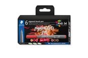 Skrive- og Tegneværktøjer - Staedtler BRUSH PEN PIGMENT rød/BRUN 6stk/ass - 371 C6-7