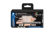 Skrive- og Tegneværktøjer - Staedtler BRUSH PEN PIGMENT BEIGE 6 stk/ass - 371 C6-6