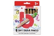 Skrive- og Tegneværktøjer - Bruynzeel Kids Soft Colored Pencils 6 pcs. - 60119006