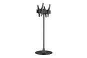 Vægbeslag, AV-Beslag & AV-Møbler - Multibrackets M stand - for 2 flat panels - single pole floorbase round B2B - black - Maks 100 kg - Maks størrelse 65" - 7350022738232