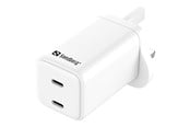 Mobil - Adaptere & Opladere - Sandberg AC Charger Dual USB-C PD65W UK - 441-62