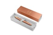 Skrive- og Tegneværktøjer - Parker IM Writing Rituals Kuglepen, Uplifting Orange finish & guldfarvet beklædning, Medium spids, Blå blækpatron, Gaveæske - 2203902