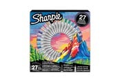 Skrive- og Tegneværktøjer - Sharpie Permanene Markere Gavesæt | Fin Spids & Ultra Fin Spids | Assorterede Farver | Indeholder 2 Farvelægningssider | 27 Markerpenne - 2205231