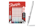 Skrive- og Tegneværktøjer - Sharpie S-Gel | Medium spids (0.7mm) | Assorterede Blækfarver | Hvidt perleskaft | 8 stk - 2208551