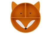 Babylegetøj - Trixie Baby Silicone Plate with Compartments and Suction Cup - Mr. Fox - 96-445