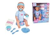 Dukker & Tilbehør - Simba New Born Baby Spise Væde Drengedukke, 43 cm - 105030044