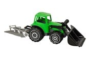 Udendørsleg - Plasto Traktor med frontlæsser og plov, 52 cm - 1698000GRB