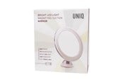 Makeupspejl - UNIQ Round Mirror with LED Light and suction cup x10 magnification - 4836