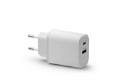 Mobil - Adaptere & Opladere - dbramante1928 re-charge - EU Wall Charger - USB-C 30W+USB-A 18W - White - CH18EUWH7150