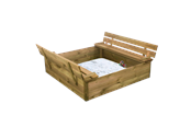 Udendørsleg - Nordic Play Sandkasse med bænk og låg 120 cm × 120 cm - 805-701PC