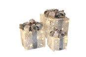 Boligindretning - NORDIC WINTER Christmas gifts w/lights - set of 3 pcs - white - 780-051