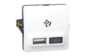 Lauritz Knudsen - LK FUGA dobbelt USB-lader type A+C, 21W, hvid - 506D6704