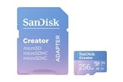Hukommelseskort - SANDISK Creator MicroSD/SD - 190MB/s - 256GB - SDSQXAV-256G-GN6MS