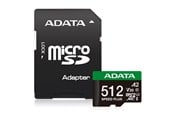 Hukommelseskort - A-Data Speed Plus MicroSD/SD - 180MB/s - 512GB - UD512GUI3V30A2SP-RA1