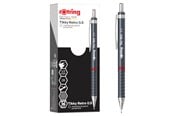 Skrive- og Tegneværktøjer - Rotring rOtring Tikky Retro Mekaniske Blyanter | 2B 0,5 mm | Gråt skaft | med Komfort Rillet Greb | 12 Stk - 2202567