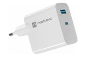 Mobil - Adaptere & Opladere - Natec Ribera power adapter - GaN - USB 24 pin USB-C - 65 Watt - NUC-2144