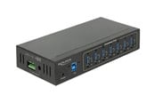 USB hub - DeLOCK External Industry Hub 7 x USB 3.0 Type-A with 15 kV ESD protection USB hub - USB 3.2 - 7 ports - Sort - 63311