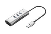 Netværksadapter (netkort, printserver mv.) - Roline VALUE - network adapter - USB-C 3.1 - USB 3.0 x 3 + Gigabit Ethernet x 1 + USB 3.1 x 1 - 12.99.1116