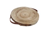 Kreativitet & Hobbyartikler - Playwood - Decoration Tree Disc Paulownia Wood with Leather Handles - sl1187