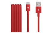 USB kabel - Apple Beats USB-A to USB-C Woven Cable (1.5 m / 5 ft.) – Rapid Red - MFEJ4ZM/A