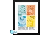 Merchandise - ABYstyle - POKEMON Framed print Pikachu & Kanto Starters - Billede - GBYDCO649