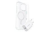 Mobil - Covers & Cases - OtterBox KIT Apple iPhone 16 Pro Max (Symmetry Clear MagSafe / Premium Glass / EU USB-C Wall Charger 30W - white) - 78-81435