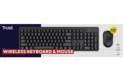 Tastatur - Trust ODY II WL KEYBOARD & MOUSE WHT ND - Tastatur & Mus sæt - Nordisk - Sort - 25723