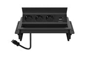 Strømkabel (ekstern) - Deltaco OFFICE - power strip - 1x21W A+C USB GST18 cable connector in-desk flip-up - GT-1400