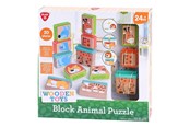 Babylegetøj - PLAY Wooden Block Puzzle Animals 20pcs. - 40293