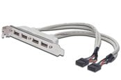 USB kabel - DIGITUS 4-Port USB Slot Bracket Cable - AK-300304-002-E
