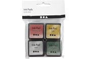 Hobby artikler - Creativ Company - Stamping ink Gold/Lime Green/Christmas Red/Silver 4 pcs. - 285344