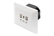 Kabler - diverse - DIGITUS DA-70618 - USB-outlet - 2 USB sockets 1 USB-C socket - RAL 9003 signal white - DA-70618