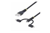 USB kabel - StarTech.com 3.3ft USB Multi Charging Cable Lightning/Micro-USB/Type-C - USB cable kit - 1 m - RLTCUB1MBK
