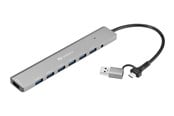 USB hub - Sandberg 7-Port Type-A USB3.0 Hub USB hub - USB 3.0 - 7 ports - Sølv - 136-66