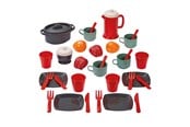 Legekøkken og udstyr - Ecoiffier 100% Chef Dining Set with Play Food 34 pieces. - 12603