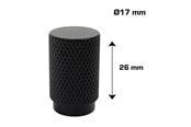 Beslag & hængsler  - Home>it knurled slim furniture knob Ø17x26 mm matte black 2 pcs. - 21284