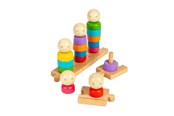 Trælegetøj - Bigjigs Wooden Rainbow Family Stacking Toy 25pcs. - 37009