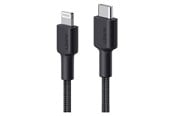 USB kabel - Aukey Braided Nylon 1.2m MFi USB-C to Lightning Cable Black - LLTSN1003930