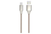 USB kabel - GreyLime Braided USB-A to USB-C Cable Beige 1 m - C21AC1M02