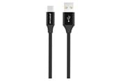 USB kabel - GreyLime Braided USB-A to USB-C Cable Black 1 m - C21AC1M04
