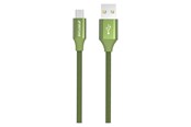 USB kabel - GreyLime Braided USB-A to MFi Lightning Cable Green 2 m - C21AL2M03