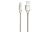 USB kabel - GreyLime Braided USB-A to Micro USB Cable Beige 1 m - C21AM1M02