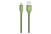 USB kabel - GreyLime Braided USB-A to Micro USB Cable Green 1 m - C21AM1M03