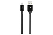 USB kabel - GreyLime Braided USB-A to Micro USB Cable Black 1 m - C21AM1M04