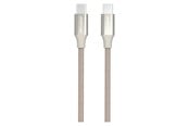 USB kabel - GreyLime Braided USB-C to USB-C 60W Cable Beige 1 m - C21C60C1M02